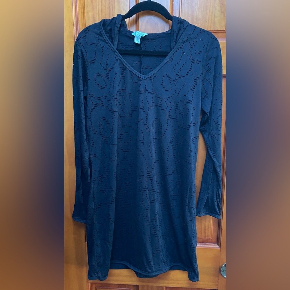 Balance Collection Women's Hooded Long Sleeve Swim Summer Cover-Up Hoodie - Picture 7 of 11